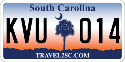 SC license plate KVU014