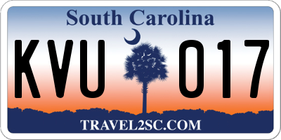 SC license plate KVU017