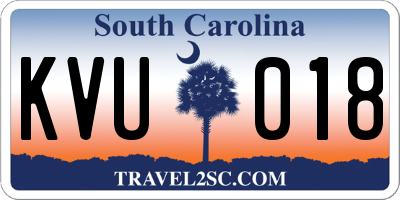 SC license plate KVU018