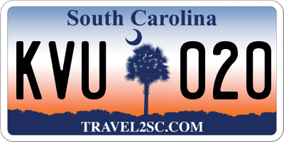 SC license plate KVU020
