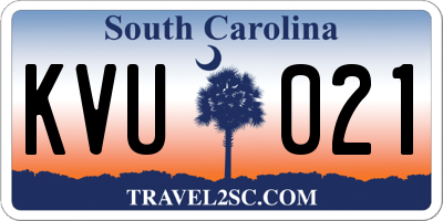 SC license plate KVU021