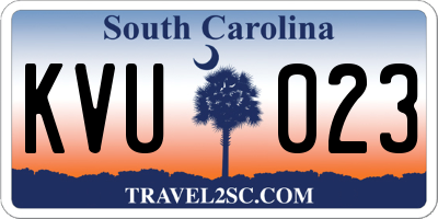 SC license plate KVU023