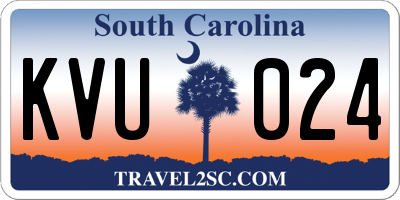 SC license plate KVU024