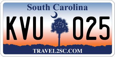 SC license plate KVU025