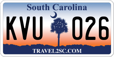 SC license plate KVU026