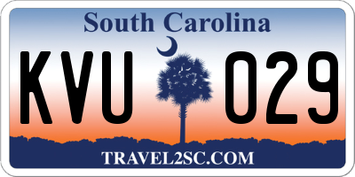 SC license plate KVU029