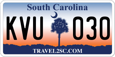 SC license plate KVU030