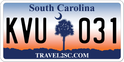 SC license plate KVU031