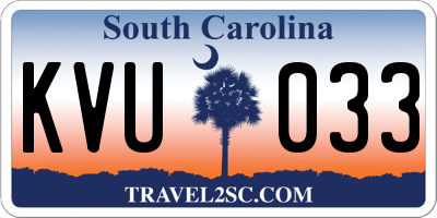 SC license plate KVU033