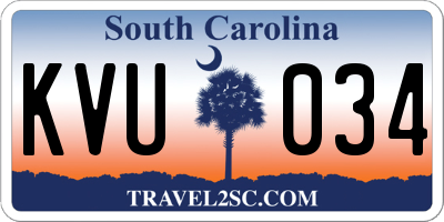 SC license plate KVU034