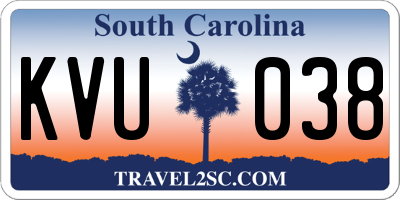 SC license plate KVU038