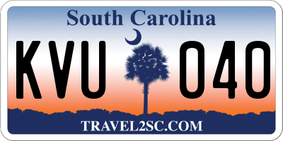 SC license plate KVU040
