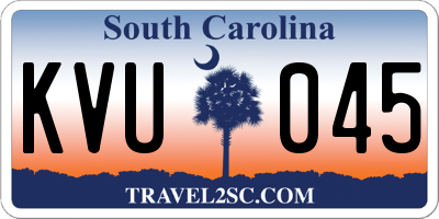 SC license plate KVU045