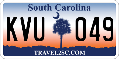 SC license plate KVU049