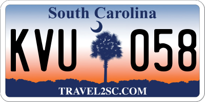 SC license plate KVU058