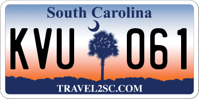 SC license plate KVU061