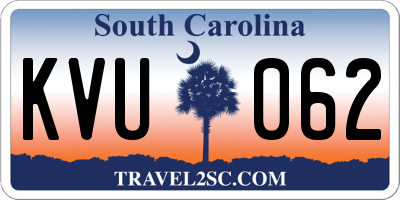 SC license plate KVU062