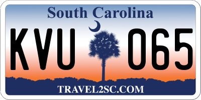 SC license plate KVU065