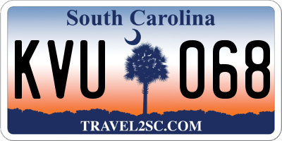 SC license plate KVU068