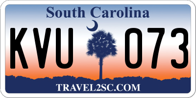SC license plate KVU073