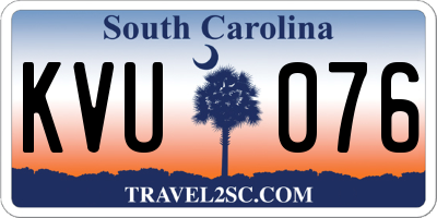 SC license plate KVU076