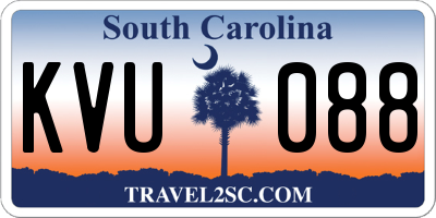 SC license plate KVU088