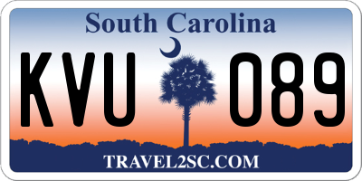 SC license plate KVU089