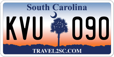 SC license plate KVU090