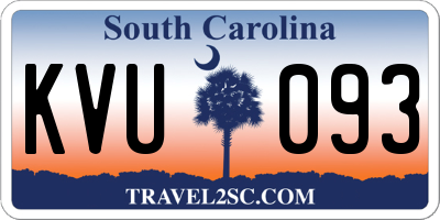 SC license plate KVU093