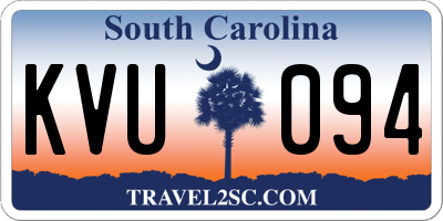 SC license plate KVU094