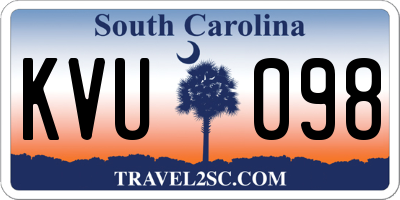 SC license plate KVU098