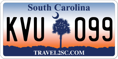 SC license plate KVU099