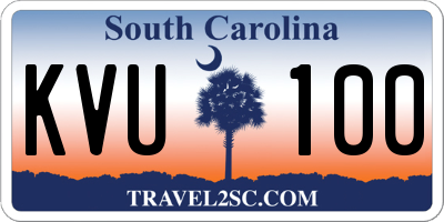 SC license plate KVU100