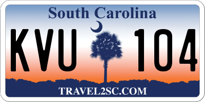SC license plate KVU104