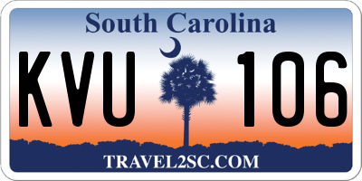 SC license plate KVU106