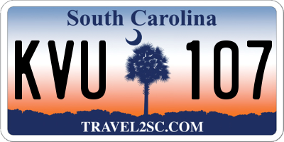 SC license plate KVU107