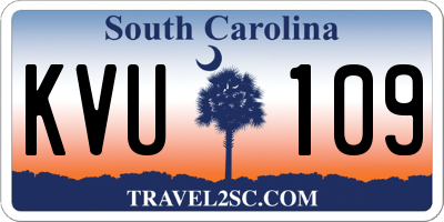 SC license plate KVU109