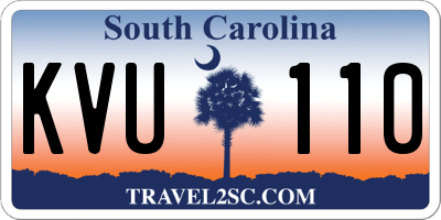 SC license plate KVU110