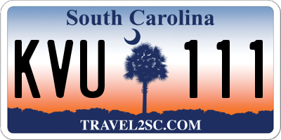 SC license plate KVU111