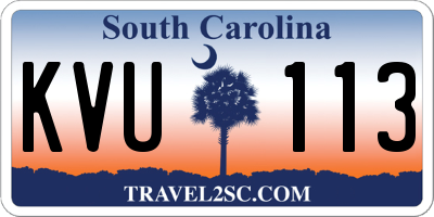 SC license plate KVU113