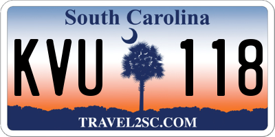 SC license plate KVU118