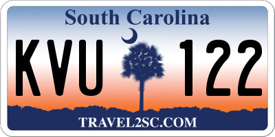 SC license plate KVU122