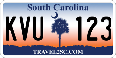 SC license plate KVU123