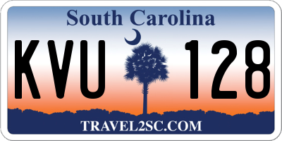 SC license plate KVU128