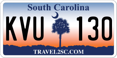 SC license plate KVU130