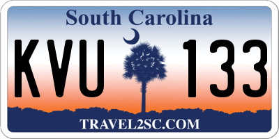 SC license plate KVU133