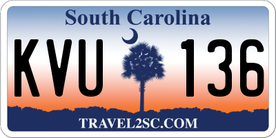 SC license plate KVU136