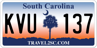 SC license plate KVU137