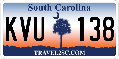 SC license plate KVU138