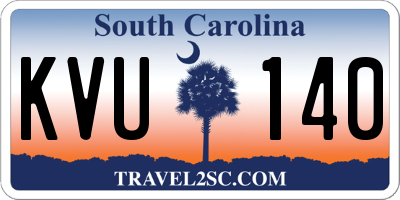 SC license plate KVU140